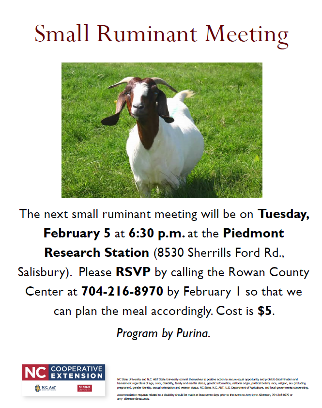 Small Ruminant Meeting Flyer