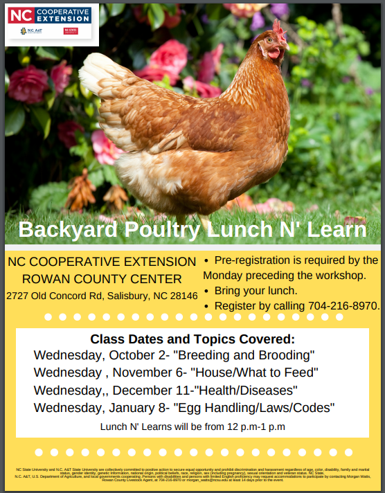 Backyard Poultry Lunch N' Learn Flyer