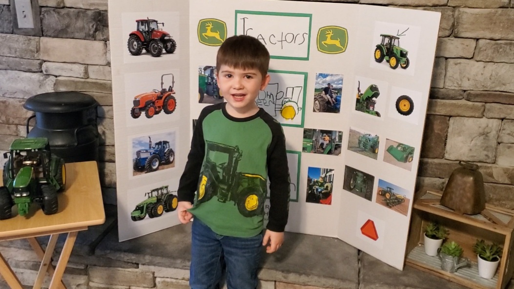 Boy with tractor presentation