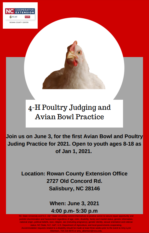 4-H Poultry Judging and Avian Bowl Practice