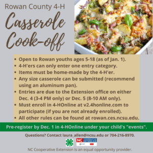 Cover photo for Rowan County 4-H Casserole Cook-Off