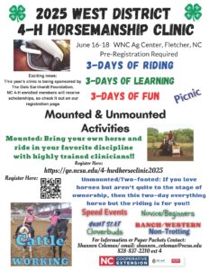 Cover photo for May 2025 NC 4-H Horse Program Newsletter