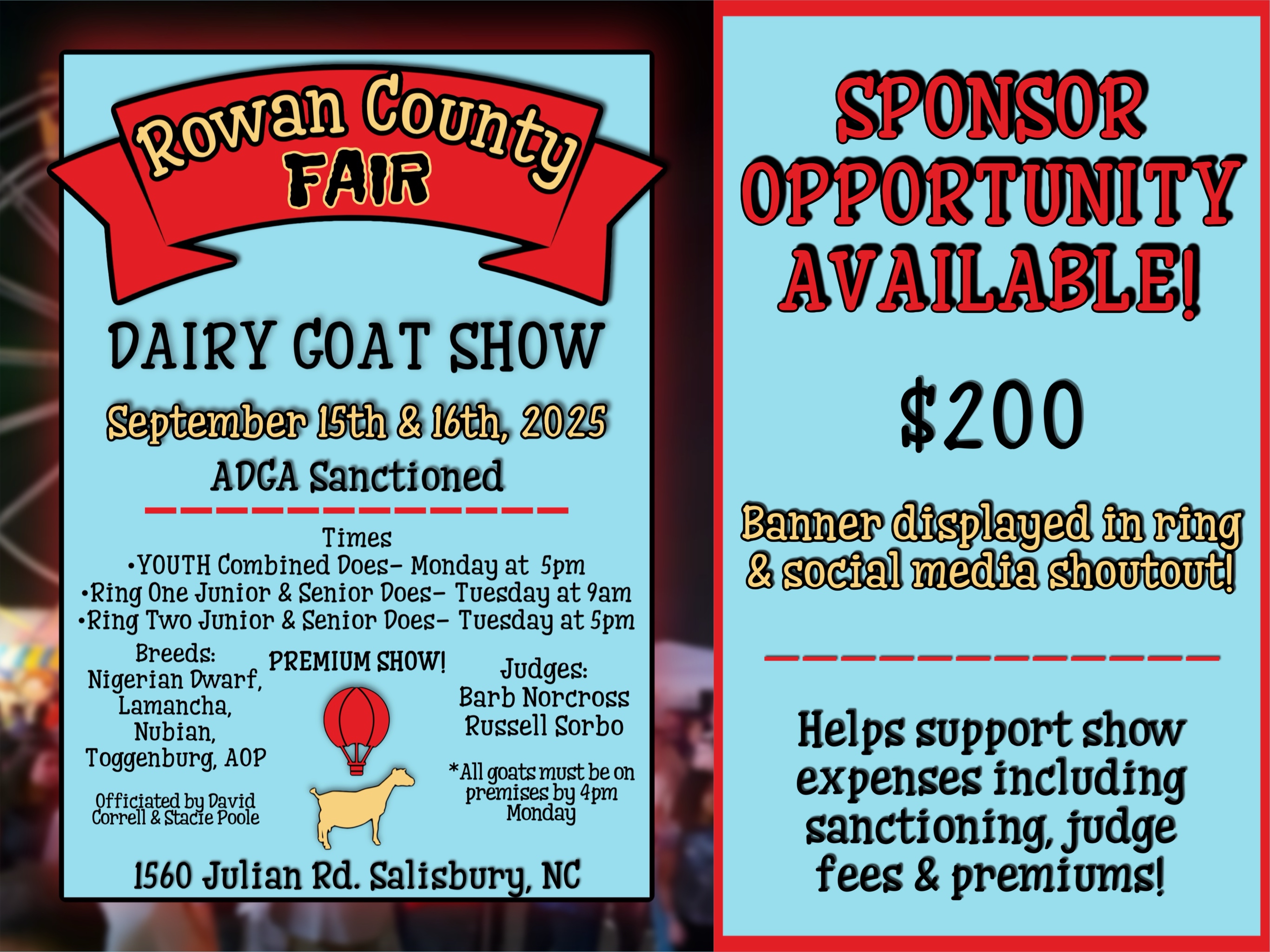Dairy Goat Show Flyer